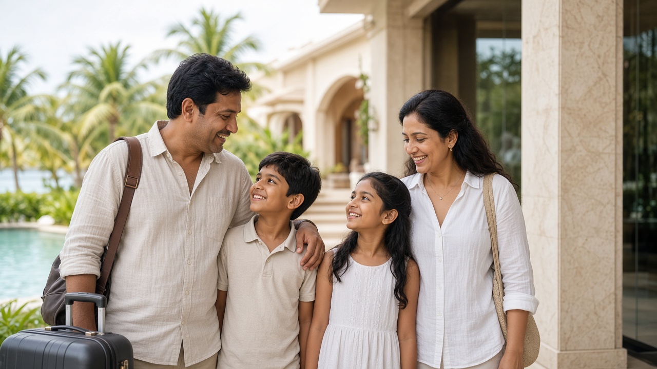 Family ready for a holiday trip together