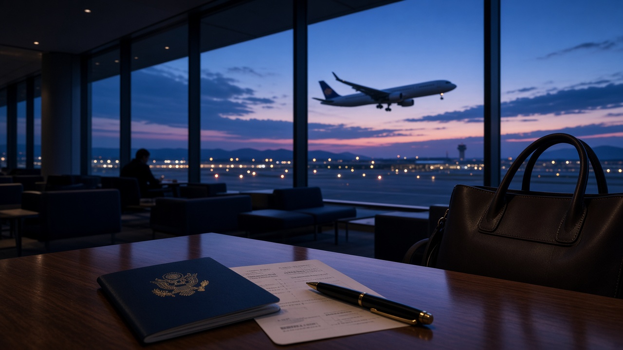 International airport departure for overseas travel